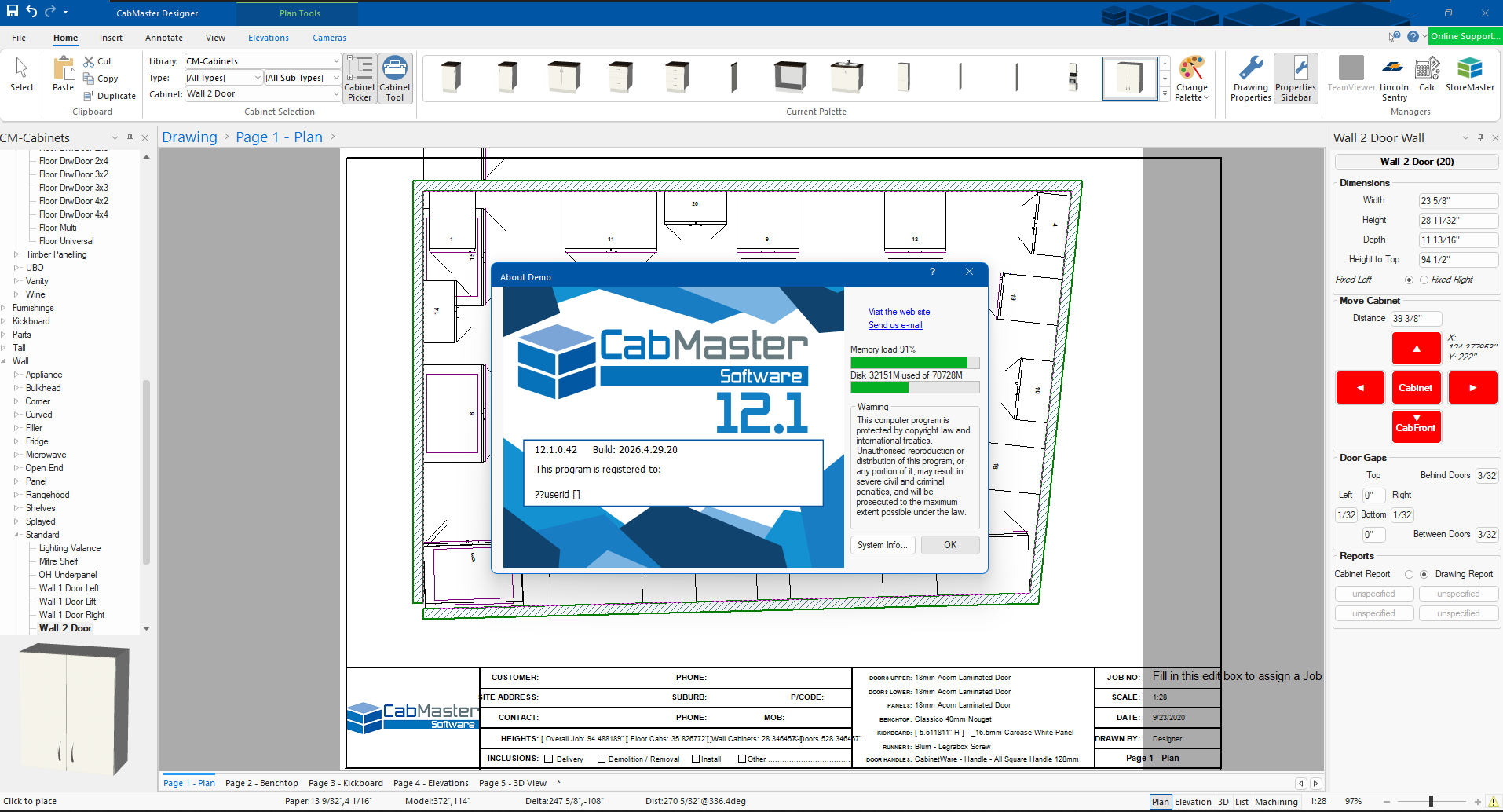 CabMaster Pro 2026(12.1.0.42)加密狗版 橱柜衣柜梳妆台设计 CabMaster Designer软件系列橱柜和数控设计软件